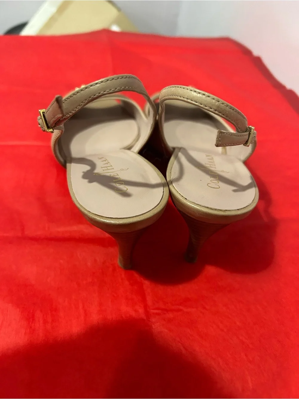 Cole Haan Beige and Olive Slingback Sandals